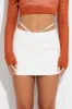 White Mid Rise Mini Skirt sold by Ally Fashion