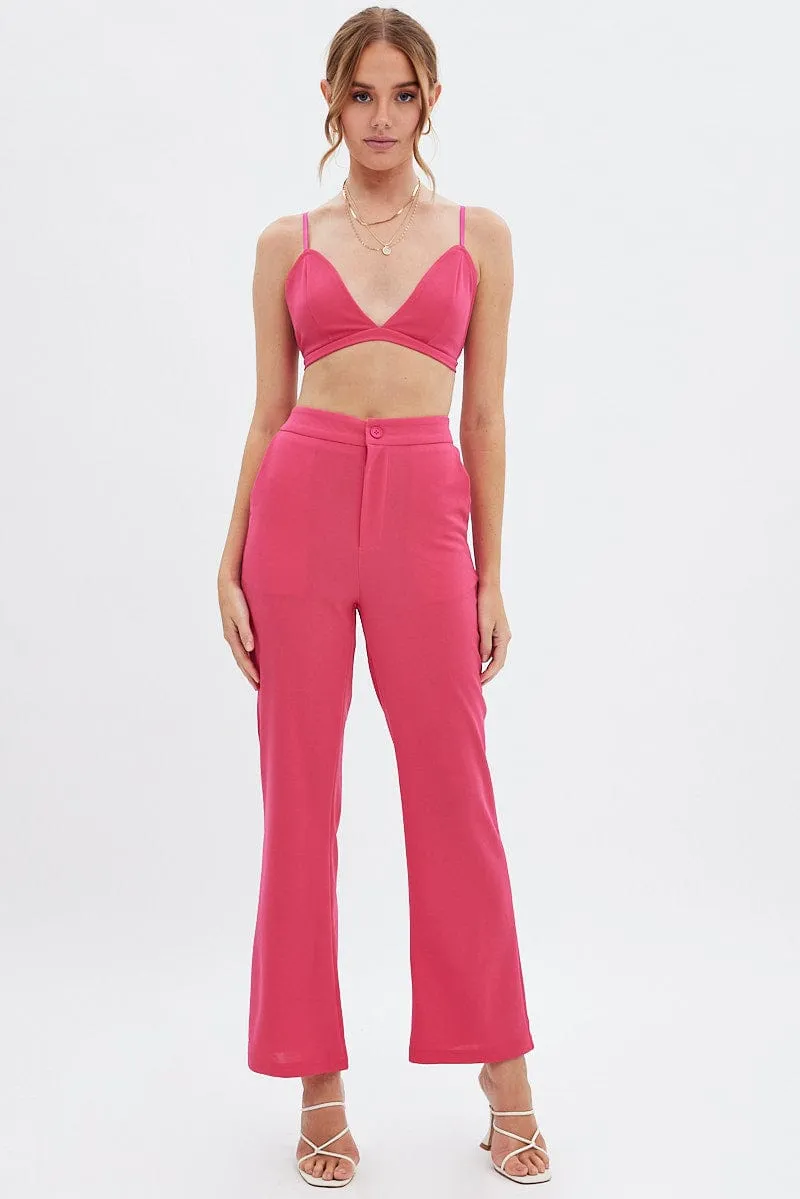 Pink High Waist Pants sold by Ally Fashion