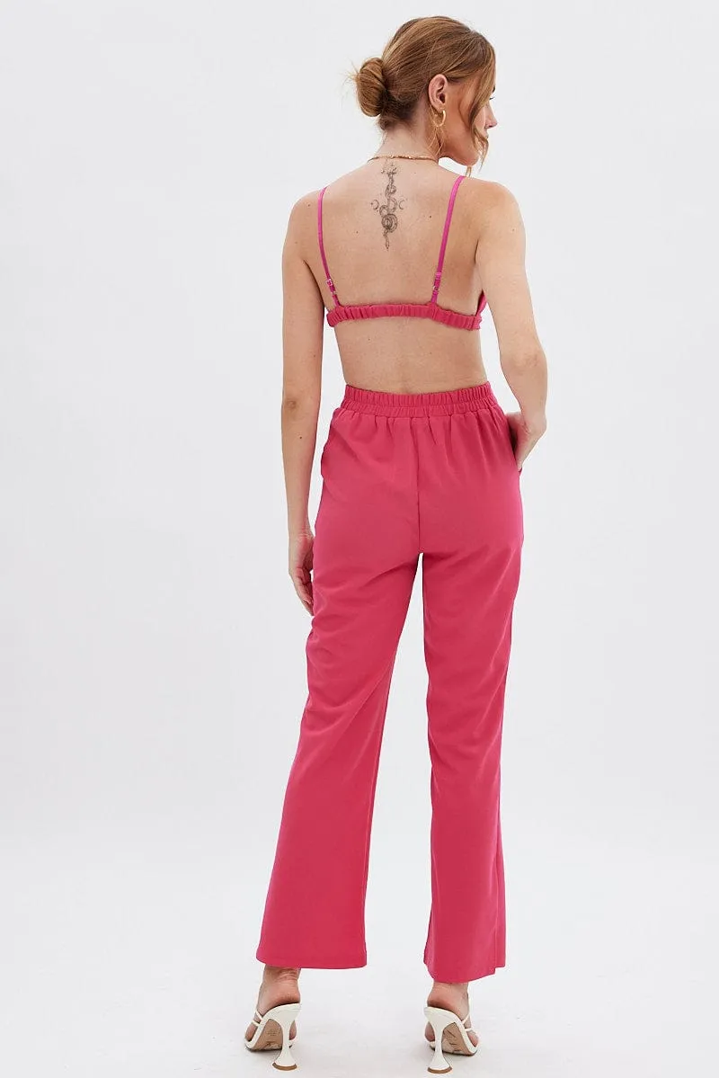 Pink High Waist Pants sold by Ally Fashion product image thumbnail 5