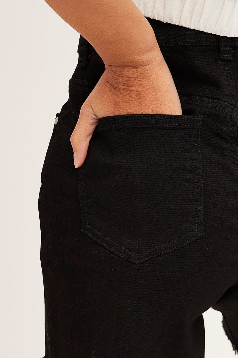 Black Skinny Denim Shorts High Rise sold by Ally Fashion product image thumbnail 5