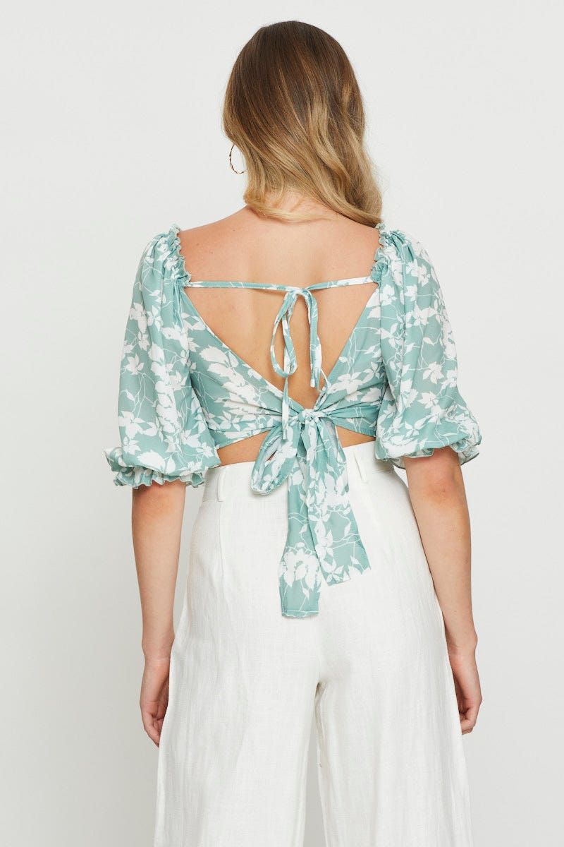 Print Crop Top Short Sleeve sold by Ally Fashion product image thumbnail 5