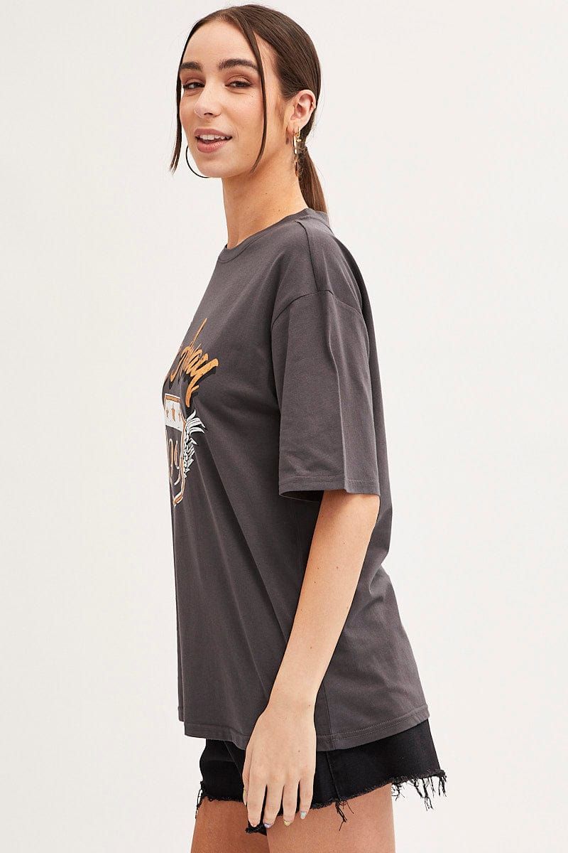 Grey T-Shirt Short Sleeve Crew Neck Fly Away Cotton sold by Ally Fashion product image thumbnail 4