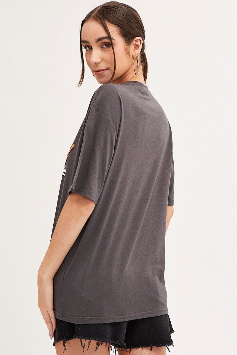 Grey T-Shirt Short Sleeve Crew Neck Fly Away Cotton sold by Ally Fashion product image thumbnail 5