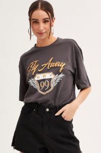 Grey T Shirt Short Sleeve Crew Neck Fly Away Cotton sold by Ally Fashion