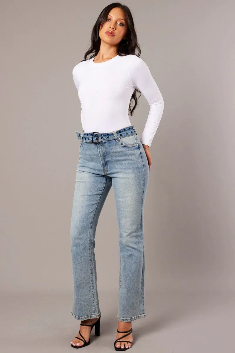 White Supersoft Bodysuit Long Sleeve sold by Ally Fashion product image thumbnail 2