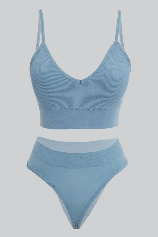 Blue Seamless Lingerie Set sold by Ally Fashion