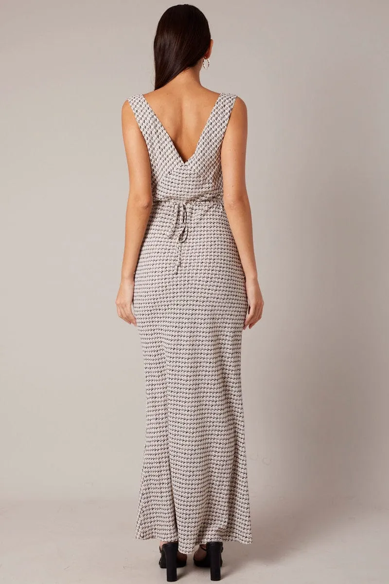 Beige Geo Slip Dress Maxi sold by Ally Fashion product image thumbnail 5