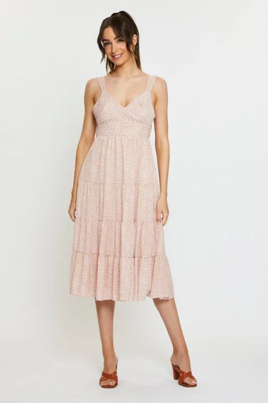 Print Midi Dress Sleeveless V Neck sold by Ally Fashion