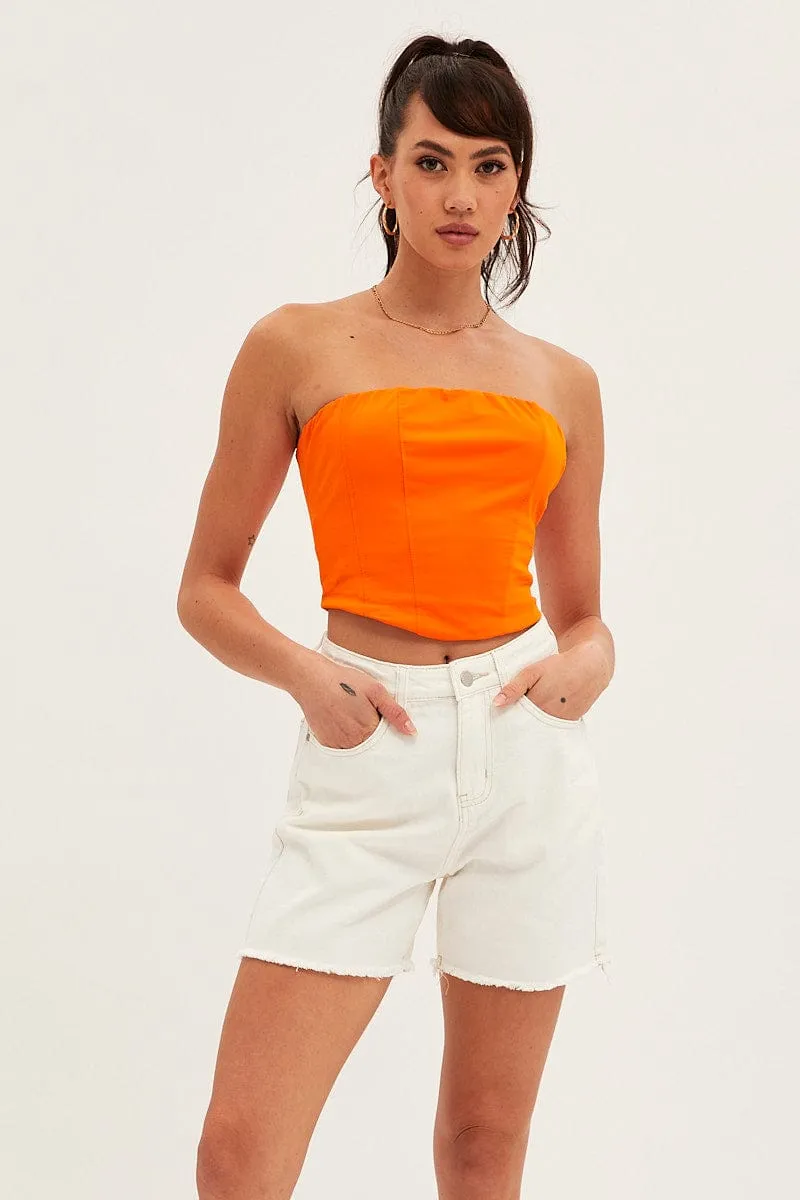 White High Rise Shorts Longline sold by Ally Fashion