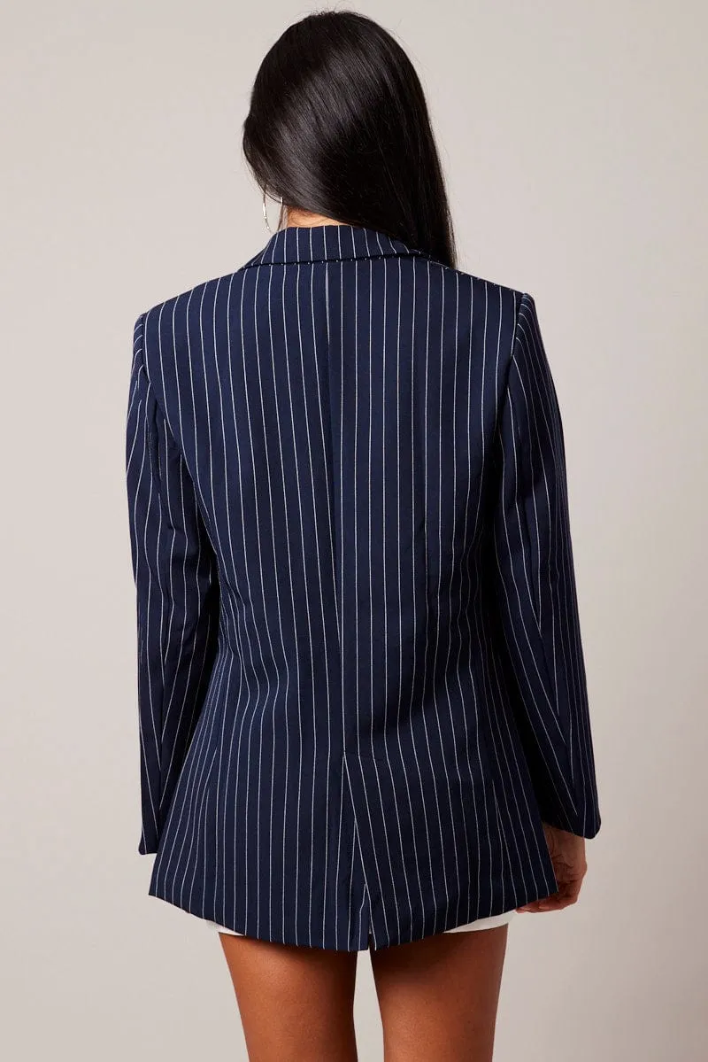 Blue Stripe Blazer sold by Ally Fashion product image thumbnail 5