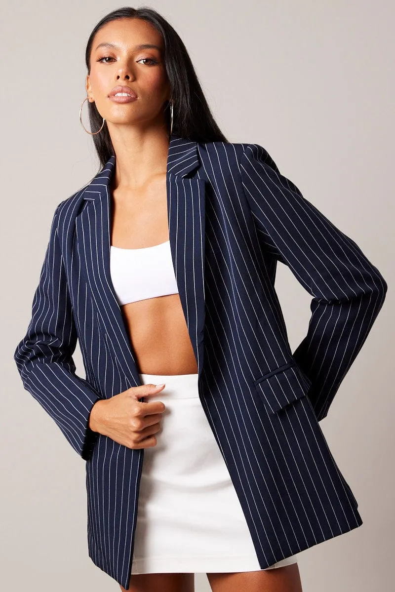 Blue Stripe Blazer sold by Ally Fashion product image thumbnail 3