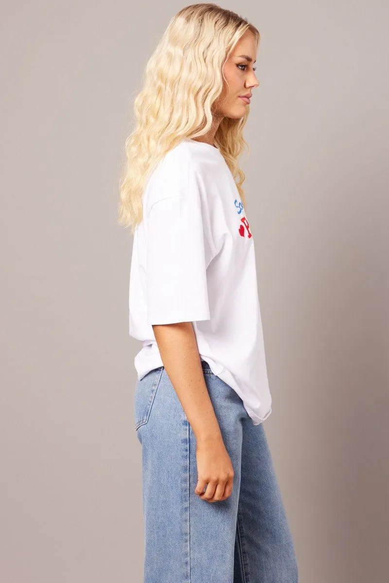 White Graphic Tee Short Sleeve sold by Ally Fashion product image thumbnail 4