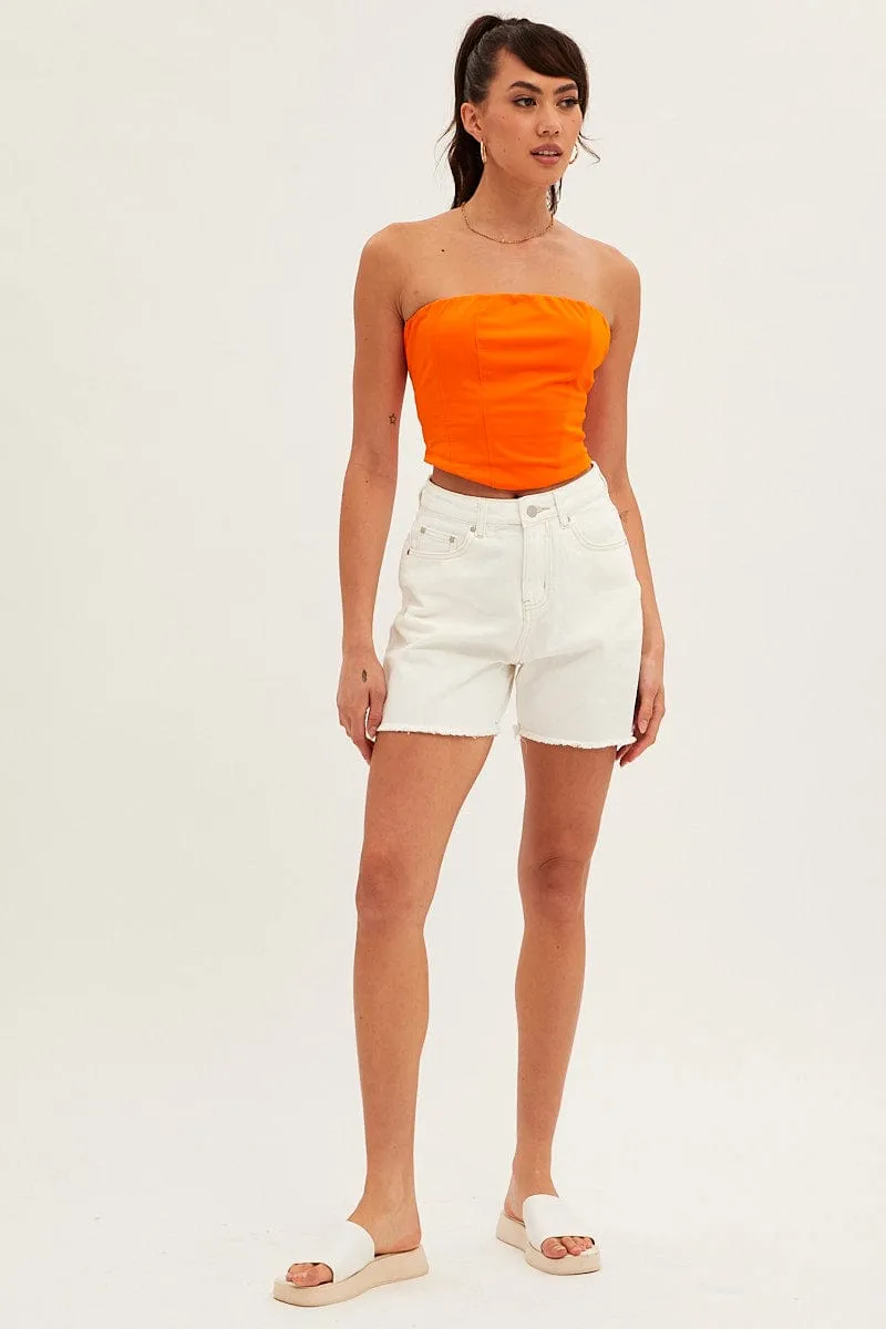 White High Rise Shorts Longline sold by Ally Fashion product image thumbnail 3
