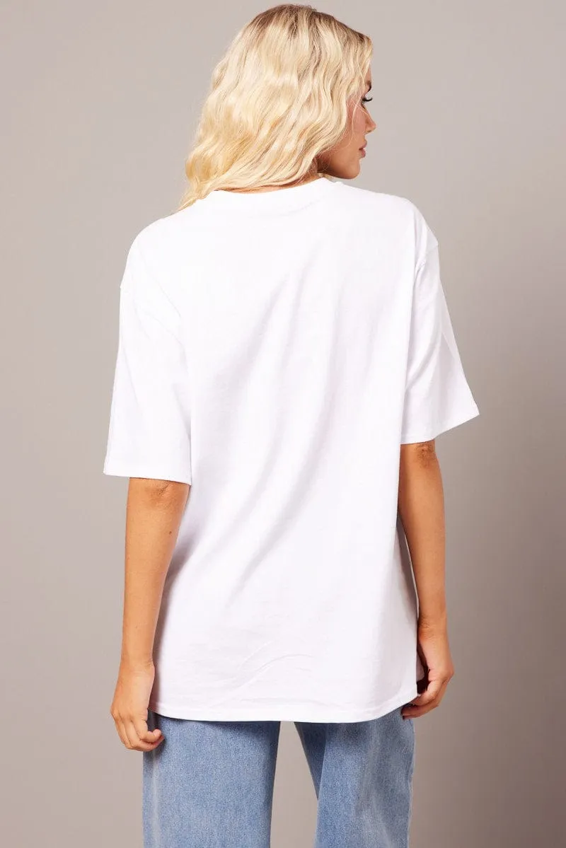 White Graphic Tee Short Sleeve sold by Ally Fashion product image thumbnail 5
