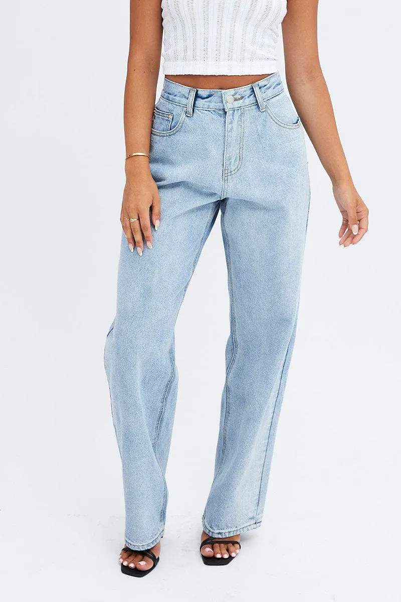Denim Baggy Jeans Mid Rise sold by Ally Fashion