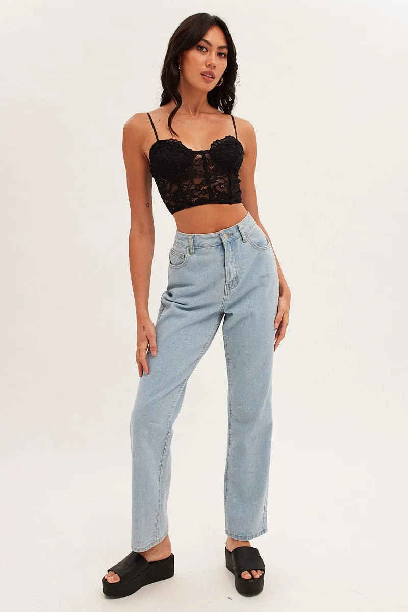 Black Floral Lace Corset Top sold by Ally Fashion product image thumbnail 2