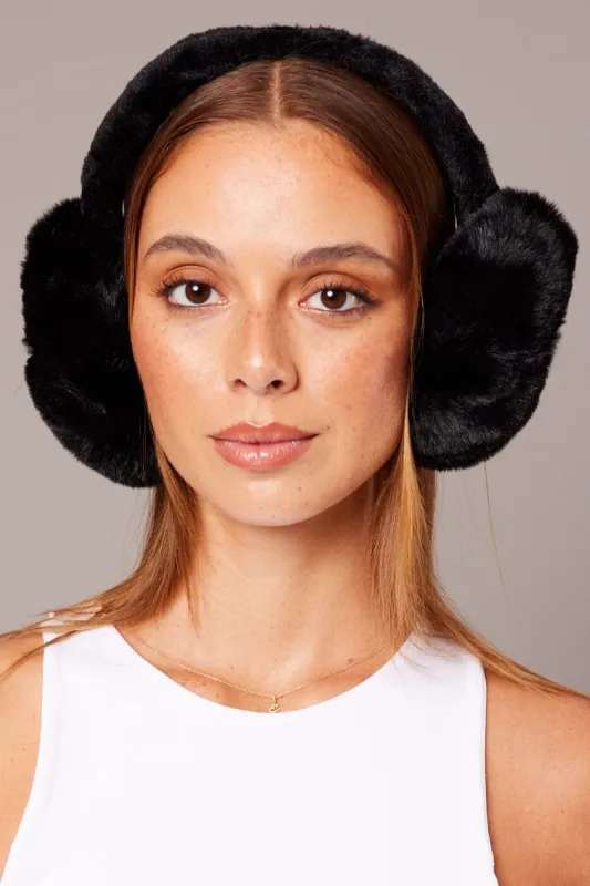 Black Fluffy Ear Muffs sold by Ally Fashion