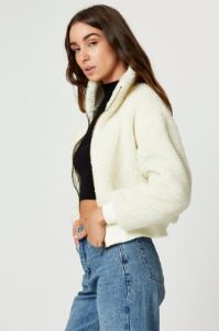 White Faux Fur Jacket Long Sleeve Oversized sold by Ally Fashion