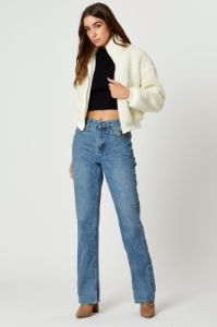White Faux Fur Jacket Long Sleeve Oversized sold by Ally Fashion