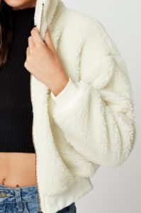 White Faux Fur Jacket Long Sleeve Oversized sold by Ally Fashion