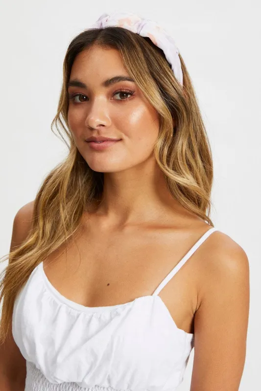 Purple Tie Dye Knotted Headband sold by Ally Fashion