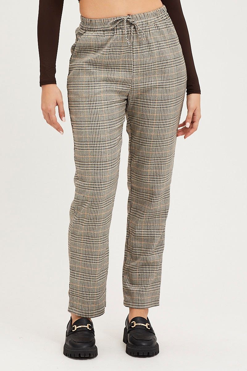 Check Slim Pants High Rise sold by Ally Fashion product image thumbnail 3