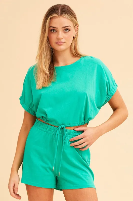 Green Jamie Pull On Lounge Short sold by Ally Fashion