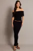 Black Off shoulder Knit Top sold by Ally Fashion