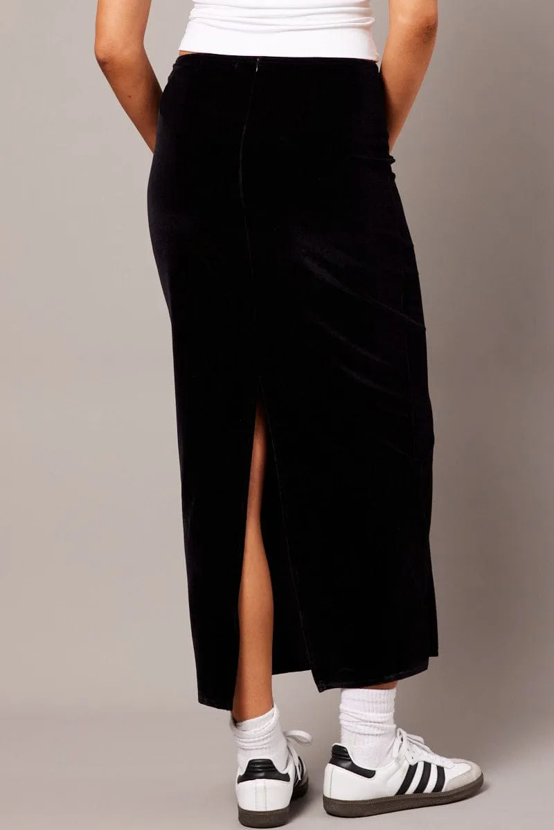 Black Maxi Skirt Velvet sold by Ally Fashion product image thumbnail 5