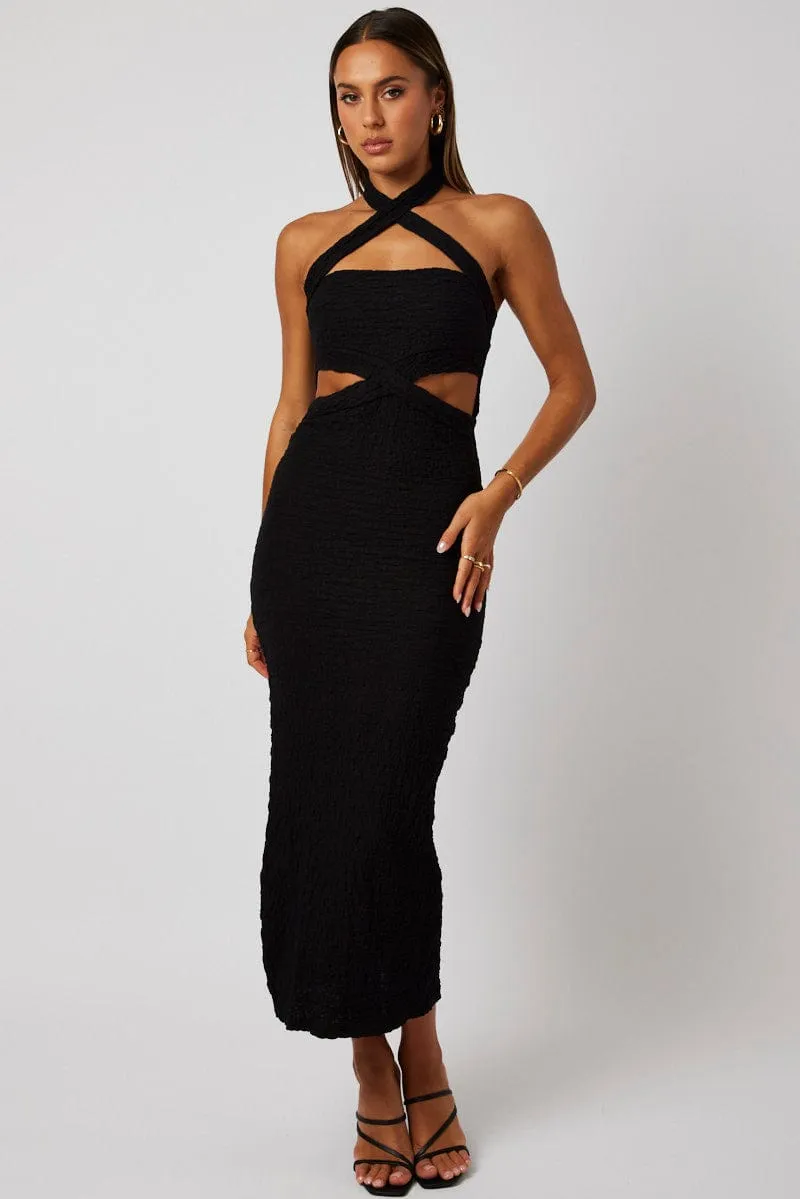 Black Bodycon Dress Sleeveless Textured sold by Ally Fashion product image thumbnail 2