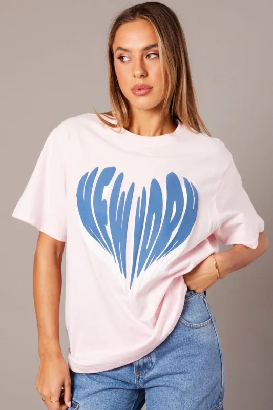 Pink Graphic Tee Short Sleeve sold by Ally Fashion