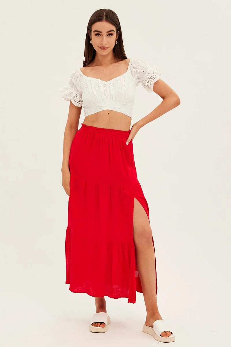 White Crop Top Short Sleeve Tie Back Eyelet sold by Ally Fashion product image thumbnail 2