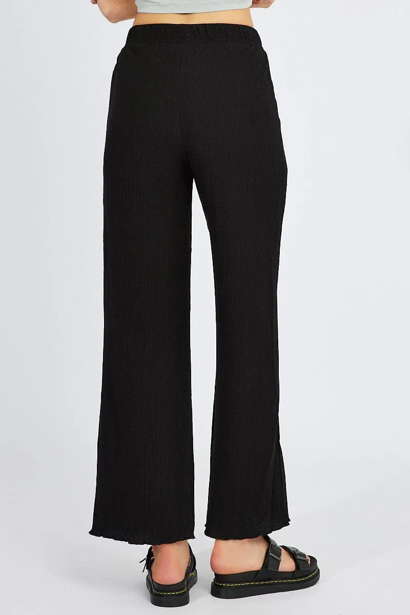 Black Wide Leg Pants High Rise sold by Ally Fashion product image thumbnail 5