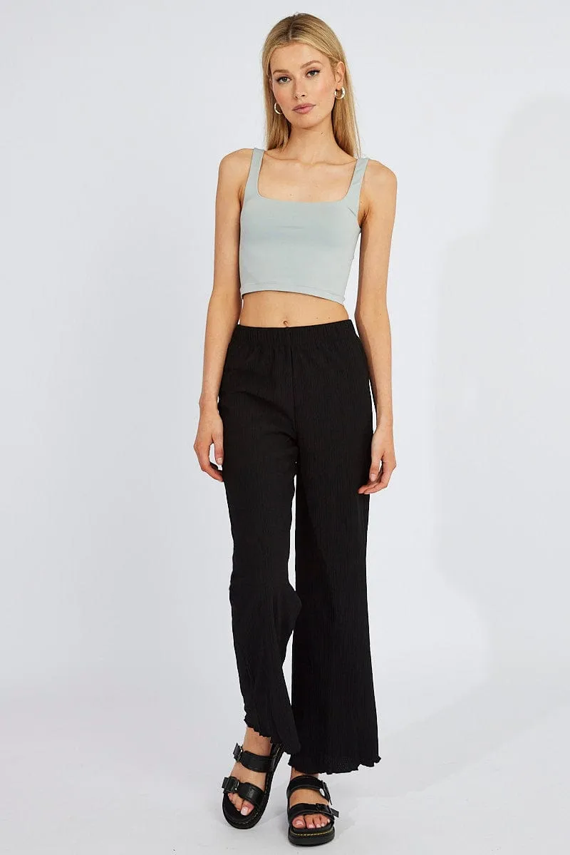 Black Wide Leg Pants High Rise sold by Ally Fashion product image thumbnail 2