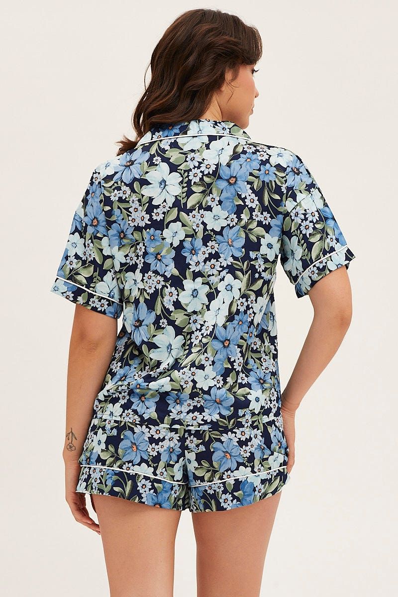Print Satin Pajamas Set Short Sleeve sold by Ally Fashion product image thumbnail 5