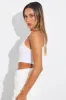 White Graphic Tank Crop Contrast Ringer Singlet Top sold by Ally Fashion