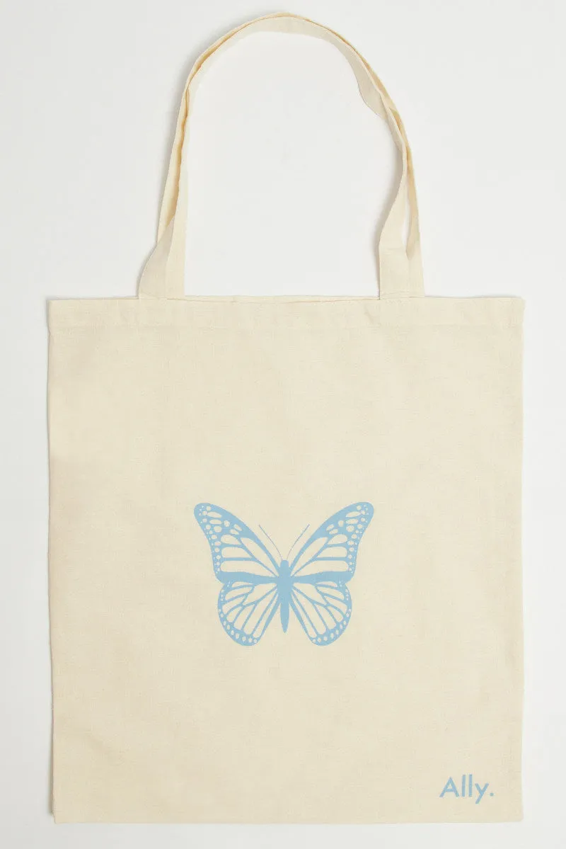 Blue Print Tote Bag Printed Butterfly sold by Ally Fashion