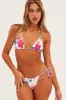 White Floral Bikini Two Piece Tie Side sold by Ally Fashion