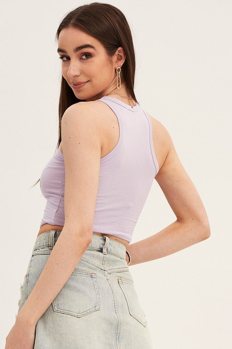 Purple Cropped Tank sold by Ally Fashion product image thumbnail 5