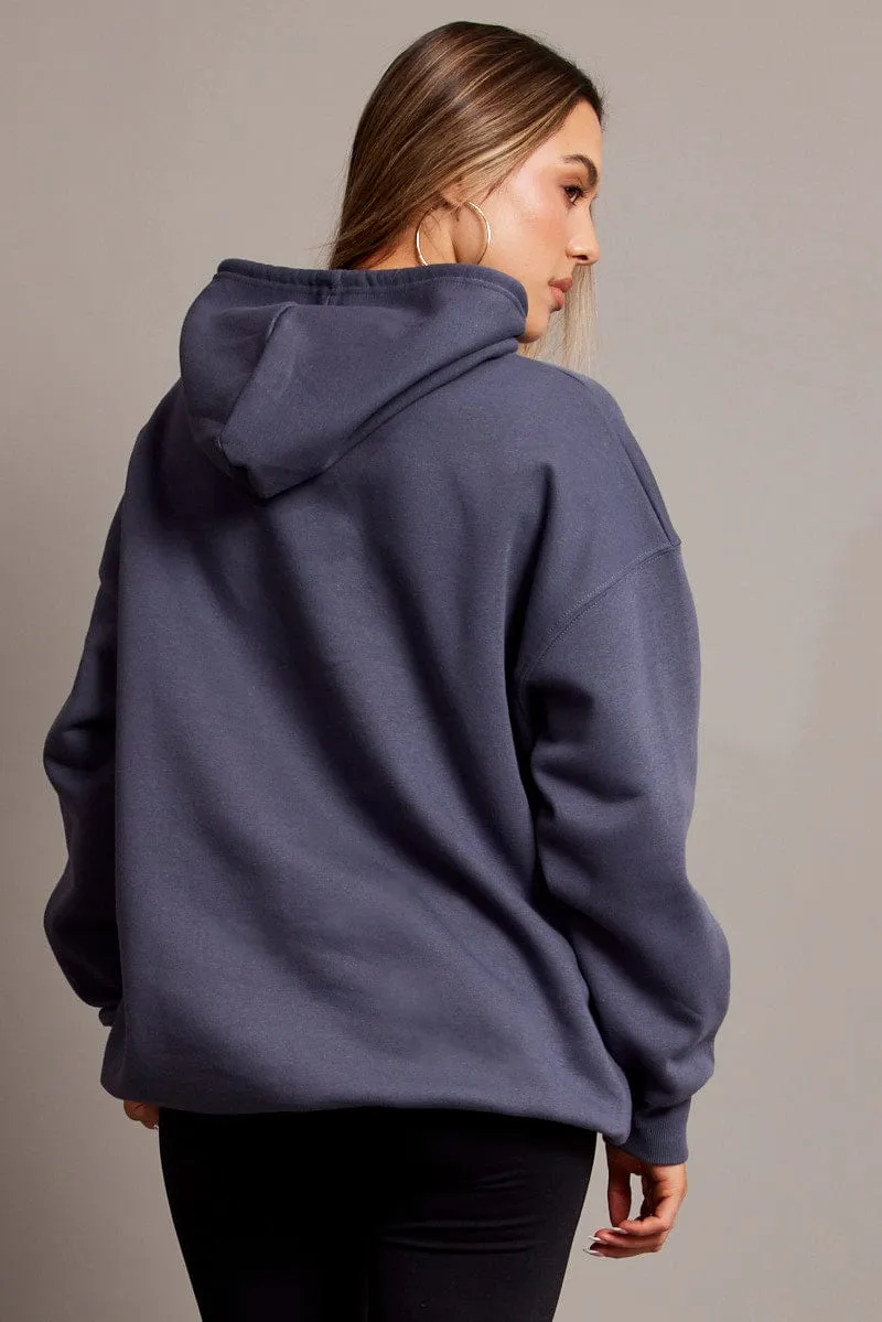 Blue Graphic Hoodie Sweater Long Sleeve sold by Ally Fashion product image thumbnail 5