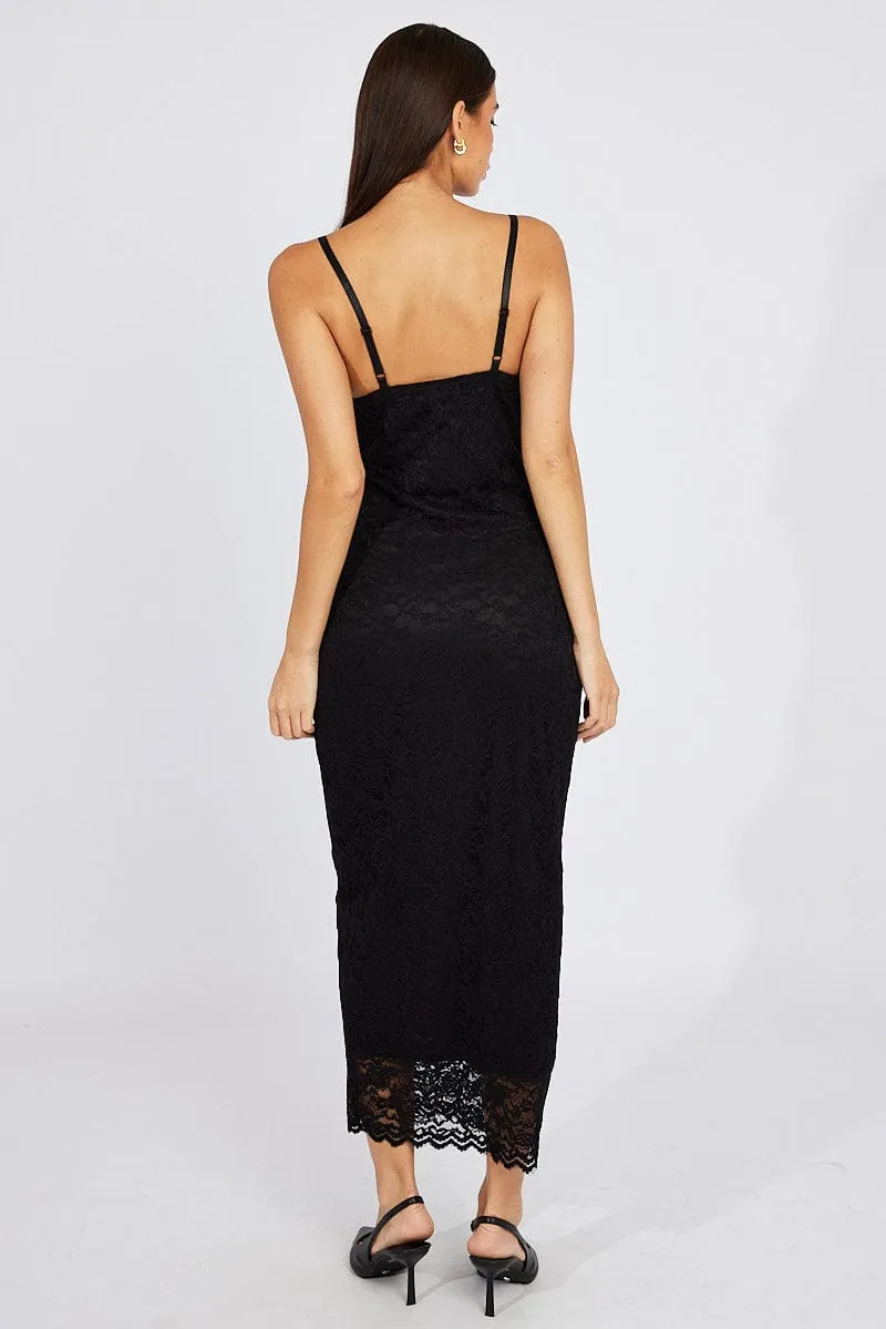 Black Bodycon Dress Strappy Lace sold by Ally Fashion product image thumbnail 5