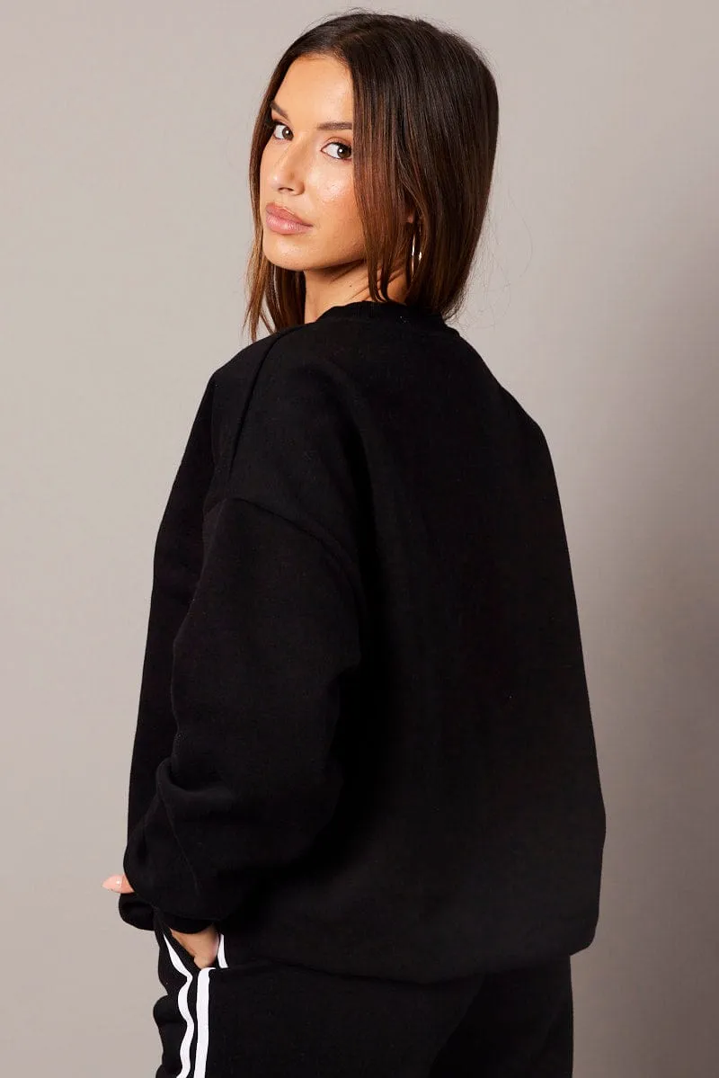 Black Graphic Sweater Long Sleeve sold by Ally Fashion product image thumbnail 5