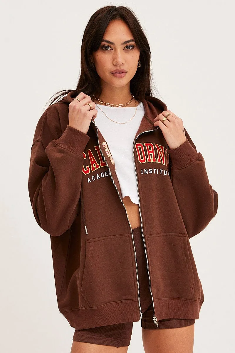 Brown Graphic Sweatshirts sold by Ally Fashion product image thumbnail 3
