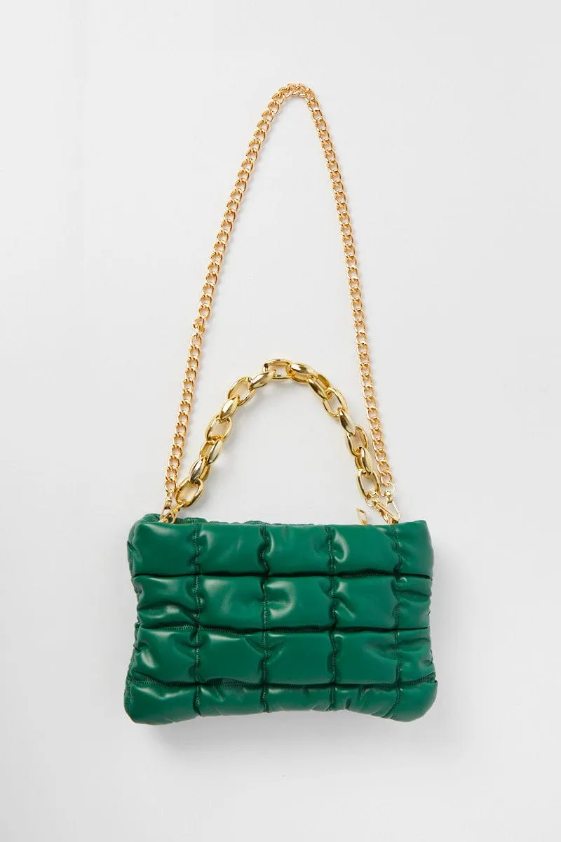 Green Chain Decor Quilted Shoulder Bag sold by Ally Fashion product image thumbnail 2