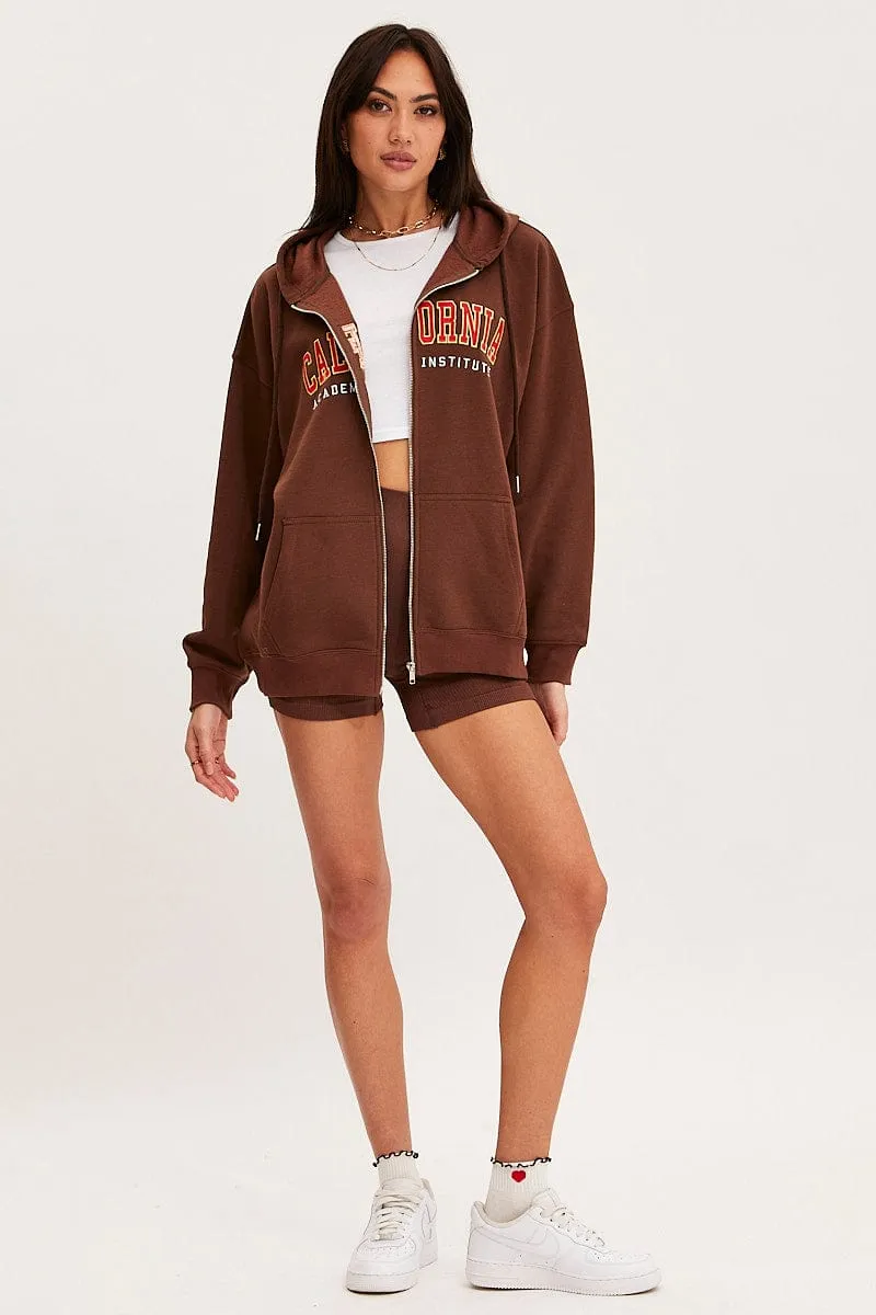 Brown Graphic Sweatshirts sold by Ally Fashion product image thumbnail 2