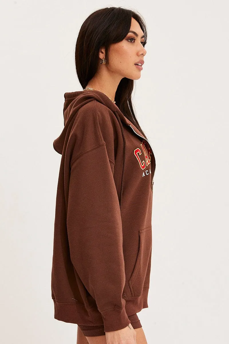Brown Graphic Sweatshirts sold by Ally Fashion product image thumbnail 4