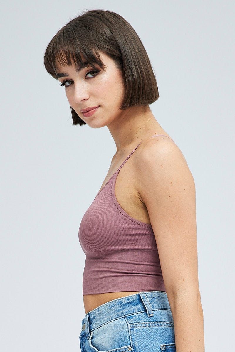 Purple Crop Singlet Top Seamless sold by Ally Fashion product image thumbnail 4