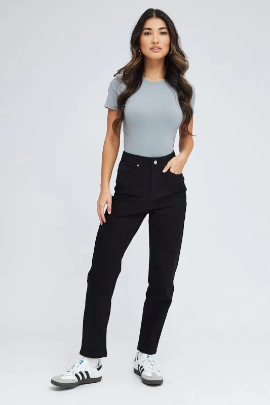 Black Mom Denim Jeans High rise sold by Ally Fashion