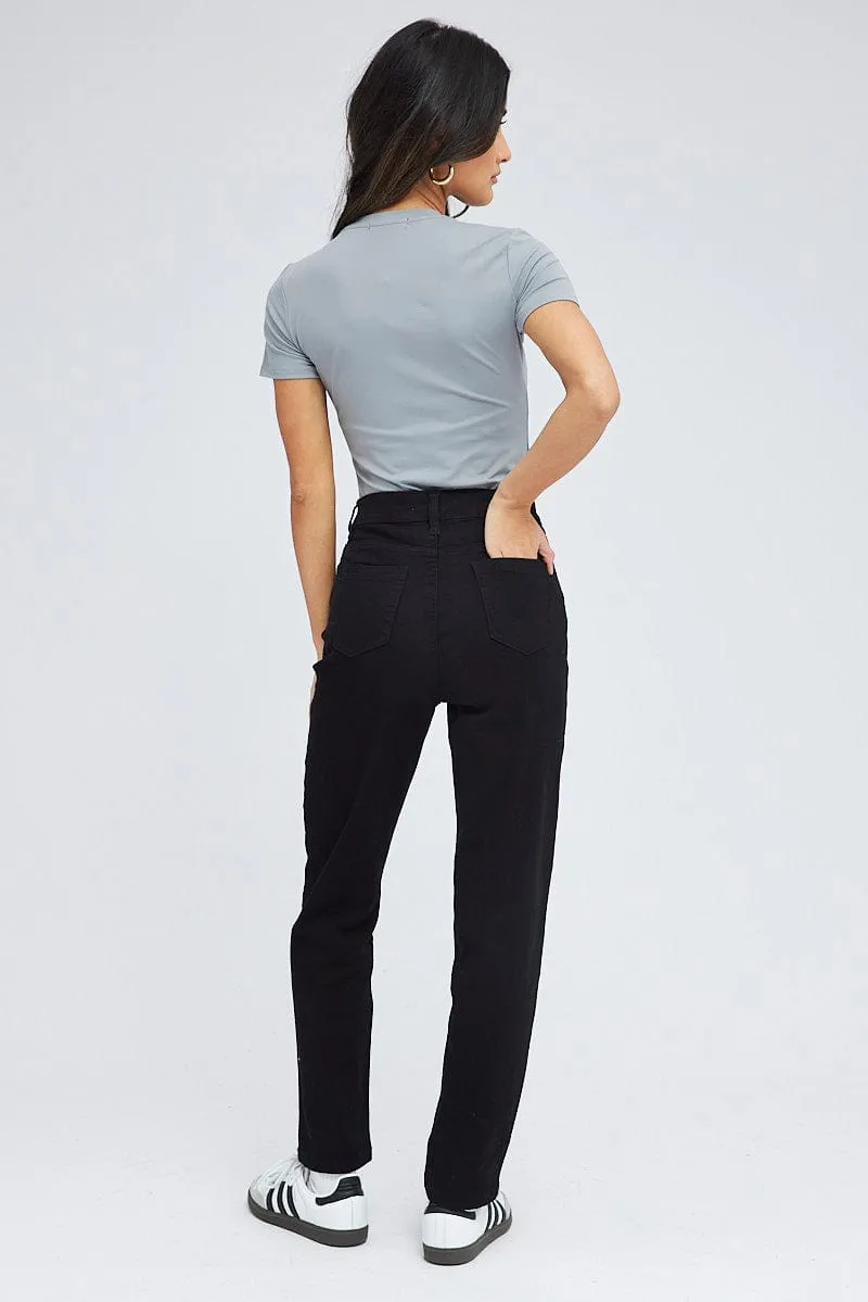 Black Mom Denim Jeans High rise sold by Ally Fashion product image thumbnail 5