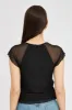 Black Mesh Top Short Sleeve sold by Ally Fashion